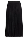 Agnona Pleated Wool Midi Skirt In Charcoal