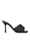 Bottega Veneta 90mm Padded Quilted Leather Sandals In Black