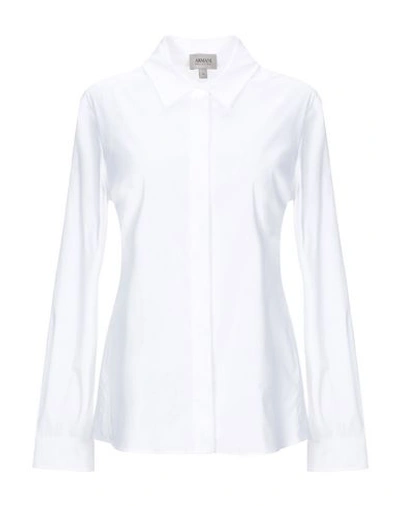 Armani Collezioni Solid Color Shirts & Blouses In White