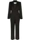 Alexandre Vauthier Satin-lapel Plunge Tuxedo Jumpsuit In Black