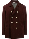 BRUNELLO CUCINELLI BRUNELLO CUCINELLI CORDUROY DOUBLE-BREASTED JACKET - 棕色