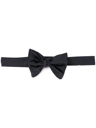 Brunello Cucinelli Satin Bow Tie In Blue