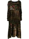 ETRO FLORAL PAISLEY EMBROIDERED MIDI DRESS