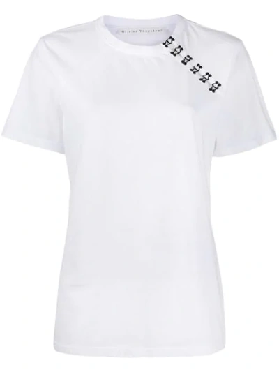 Olivier Theyskens Hook-fastening T-shirt In White