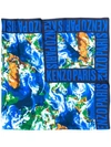 KENZO ABSTRACT PRINT SQUARE SCARF