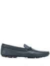 PRADA SAFFIANO LEATHER LOGO LOAFERS