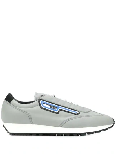 Prada Logo Patch Low-top Trainers In Grey