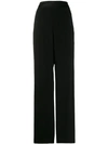BALMAIN BUTTONED FLARED CREPE TROUSERS