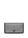 PRADA PRADA CRYSTAL EMBELLISHED WALLET ON CHAIN - METALLIC