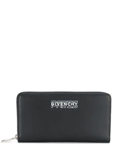 Givenchy Logo Zip-around Wallet In Black