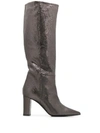 MARC ELLIS SNAKESKIN EFFECT KNEE HIGH BOOTS