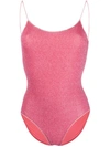 Oseree Shine Voila Rhinestone One-piece Swimsuit In Pink