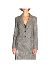 ERMANNO SCERVINO CLASSIC SINGLE-BREASTED JACKET WITH 2 BUTTONS IN PRINCE OF WALES FABRIC,11034840