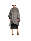 ERMANNO SCERVINO LONG CAPE IN PRINCE OF WALES FABRIC,11034837