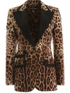 Dolce & Gabbana Satin-trimmed Leopard-print Wool-blend Blazer In Leo New (brown)