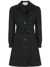 GUCCI GUCCI DOUBLE G BELTED SHIRT DRESS - 黑色