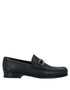 Ferragamo Classic Leather Loafers With Signature Buckle In Black