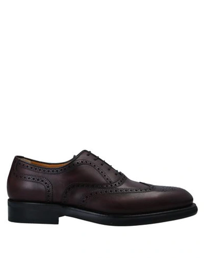 A.testoni Lace-up Shoes In Maroon