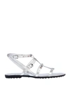 TOD'S TOD'S WOMAN SANDALS SILVER SIZE 5 SOFT LEATHER,11684728HE 3