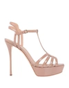 Sergio Rossi Sandals In Pale Pink