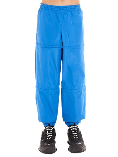 Balenciaga Layered Zipper Tracksuit Pants In Blue