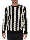 SAINT LAURENT SAINT LAURENT STRIPED CABLE KNIT SWEATER