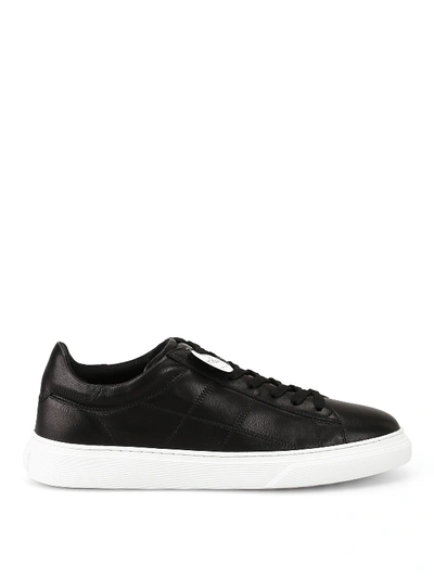 Hogan H365 Black Leather Low Top Sneakers