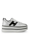 HOGAN H449 CRACKLE LEATHER MAXI SNEAKERS