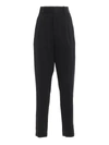 SAINT LAURENT WOOL TWILL HIGH RISE TAPERED TROUSERS