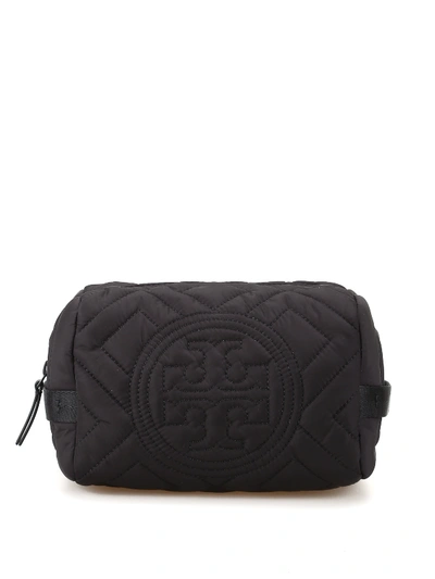 Tory Burch Fleming Quilted Nylon Case In Black