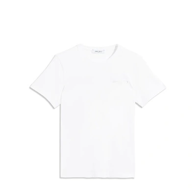 Jimmy Choo T White Cotton T-shirt With Silver Embossed Logo Print In S10d White/silver