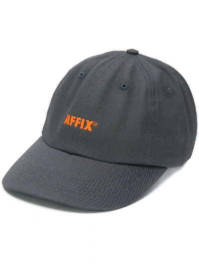 Affix Logo-embroidered Cotton-twill Baseball Cap In Grey