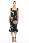 MARCHESA SLEEVELESS FIT AND FLARE COTTON DRESS,M28907