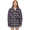 OFF-WHITE OFF-WHITE BLACK AND BLUE FLANNEL CHECK SHIRT