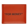 OFF-WHITE OFF-WHITE ORANGE QUOTE BIFOLD WALLET