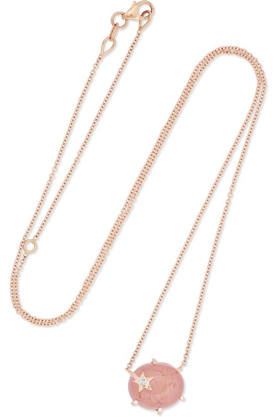 Andrea Fohrman Mini Galaxy Star 18-karat Rose Gold, Quartz And Diamond Necklace