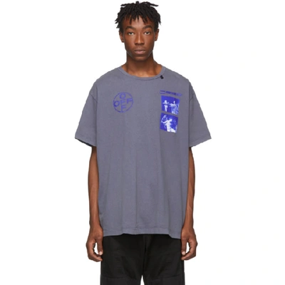 Off-white Hardcore Caravaggio Printed T-shirt In Blue,grey