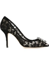 Dolce & Gabbana Rainbow Lace 90mm Brooch-detail Pumps In Black