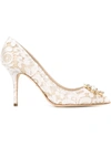 Dolce & Gabbana Taormina-lace Crystal-embellished Pumps In White