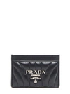 PRADA Prada Logo Plaque Quilted Cardholder