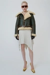 Acne Studios Shearling Aviator Jacket Dk Hunter Green / Off-white In Shearling Aviator Jacket