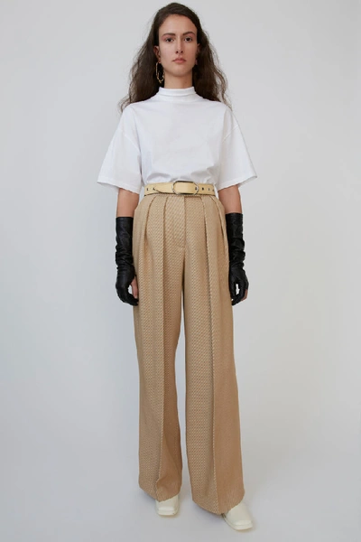 Acne Studios Pleated Twill Trousers Camel/beige
