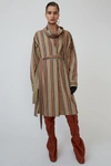 ACNE STUDIOS Tie-waist striped dress Khaki/red