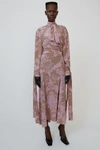 ACNE STUDIOS Floral-jacquard silk dress Brown/purple