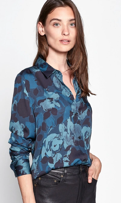 Equipment Leema Floral Button-down Shirt In Reflecting Pond Multi