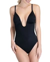 Spanx Suit Your Fancy Plunge Low-back Thong Bodysuit In Black