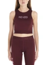 KENZO KENZO LOGO PRINTED CROPPED TANK TOP