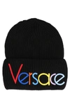 VERSACE VERSACE LOGO EMBROIDERED BEANIE