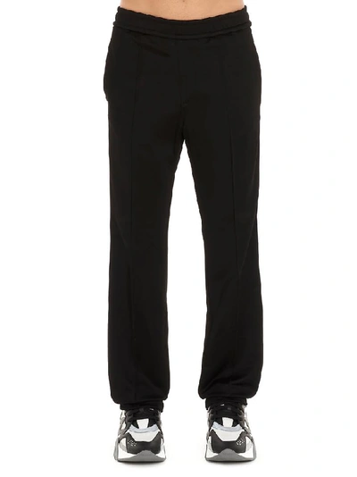 Versace Logo Print Trim Sweatpants In Black
