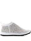 Jimmy Choo Nowary Crystal Embellished Slip-on Sneaker In Silver